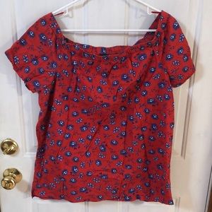 Banana Republic red and blue sleeveless top (M)